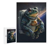 Jigsaw Puzzles for Adults500 PCS Frog Astronaut in Space-3 Adult Jigsaw Puzzle Hands-on Game But Fun And Humorous Stress Reduction Gifts 500 PCS