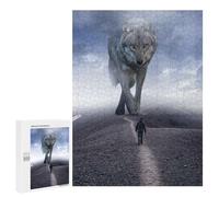 Jigsaw Puzzles for Adults500 PCS Giant Wolf Vs Man Mindset Teenagers Puzzles Relaxing Games For Family Fun Fun Activities at Home 500 PCS