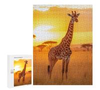 Jigsaw Puzzles for Adults500 PCS Giraffe at Sunset Jigsaws for Adults DIY Toys Wall Art Unique Birthday And Xmas Gifts 500 PCS