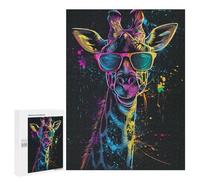 Jigsaw Puzzles for Adults500 PCS Giraffe Sunglasses Art Print-2 Teenagers Puzzles Relaxing Games For Family Fun Fun Activities at Home 500 PCS