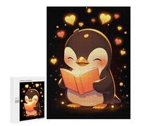 Jigsaw Puzzles for Adults500 PCS Gold Penguin Book Reader Adult Jigsaw Puzzle Family Games Difficult Challenge Fun Activities at Home 500 PCS