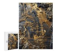 Jigsaw Puzzles for Adults500 PCS Golden Horizon Coastline Jigsaw for Adults Brain Teaser Game Pattern Assembly Unique Birthday And Gifts 500 PCS