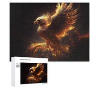 Jigsaw Puzzles for Adults500 PCS Golden Phoenix Rising Mystic Artwork Teenagers Puzzles Anti-Stress Toys Presents for Women Fun Activities at Home 500 PCS