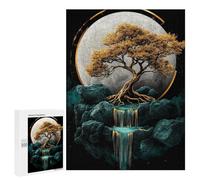 Jigsaw Puzzles for Adults500 PCS Golden Tree Moonlit Reflection Adult Jigsaw Puzzles For Family Fun Fun Activities at Home Challenging Family Fun Game 500 PCS