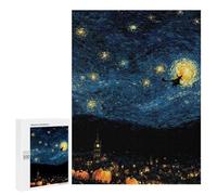 Jigsaw Puzzles for Adults500 PCS Halloween Starry Night Adult Jigsaw Puzzles For Family Fun Fun Activities at Home Challenging Family Fun Game 500 PCS