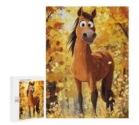 Jigsaw Puzzles for Adults500 PCS Horse in Autumn Forest Puzzle for Adults DIY Toys Staycation Kill Time Fun at Home Activities, 500 PCS