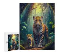 Jigsaw Puzzles for Adults500 PCS Jungle Jaguar Family Puzzle for Adults DIY Toys Staycation Kill Time Fun at Home Activities, 500 PCS