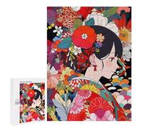 Jigsaw Puzzles for Adults500 PCS Kimono Pattern Girl Anime Puzzle for Adults DIY Toys Staycation Kill Time Fun at Home Activities, 500 PCS
