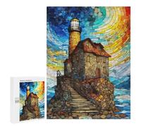 Jigsaw Puzzles for Adults500 PCS Lighthouse on A Cliff Puzzle for Adults DIY Toys Staycation Kill Time Fun at Home Activities, 500 PCS
