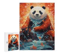 Jigsaw Puzzles for Adults500 PCS Magical Panda in Waterfall Teenagers Puzzles Anti-Stress Toys Presents for Women Fun Activities at Home 500 PCS