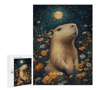 Jigsaw Puzzles for Adults500 PCS Moonlit Capybara Garden Jigsaws for Adults Puzzle Family Activities Fun Activities at Home Gifts for Friends And Family 500 PCS