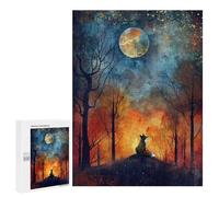 Jigsaw Puzzles for Adults500 PCS Moonlit Fox Dreams Adult Puzzles Brain Teaser Game Home Decoration Help The Brain Exercise 500 PCS