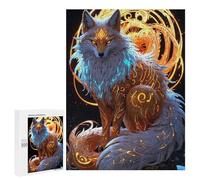Jigsaw Puzzles for Adults500 PCS Mystical Fox with Glowing Ornaments Jigsaw for Adults Brain Teaser Game Pattern Assembly Unique Birthday And Gifts 500 PCS