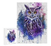 Jigsaw Puzzles for Adults500 PCS Owl Paint Splatter Puzzle for Adults DIY Toys Staycation Kill Time Fun at Home Activities, 500 PCS