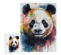 Jigsaw Puzzles for Adults500 PCS Panda Bear Head Watercolor Adult Jigsaw Puzzle Family Games Difficult Challenge Fun Activities at Home 500 PCS