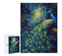 Jigsaw Puzzles for Adults500 PCS Peacock Under Starry Night Adult Jigsaw Family Game Staycation Kill Time for Birthday, Chrismas 500 PCS