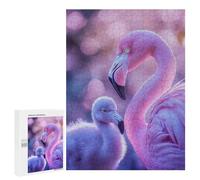Jigsaw Puzzles for Adults500 PCS Pink Flamingo And Chick Jigsaws for Adults DIY Toys Wall Art Unique Birthday And Xmas Gifts 500 PCS