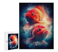 Jigsaw Puzzles for Adults500 PCS Pisces Zodiac Sign with Two Fish Adult Puzzles Brain Teaser Game Home Decoration Help The Brain Exercise 500 PCS