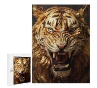 Jigsaw Puzzles for Adults500 PCS Powerful Gold Tiger Puzzle for Adults DIY Toys Staycation Kill Time Fun at Home Activities, 500 PCS