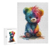 Jigsaw Puzzles for Adults500 PCS Rainbow Teddy Bear Puzzle for Adults DIY Toys Staycation Kill Time Fun at Home Activities, 500 PCS