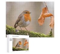 Jigsaw Puzzles for Adults500 PCS Robin Perched on Mossy Branch Jigsaw for Adults Family Games But Fun And Humorous Help The Brain Exercise 500 PCS