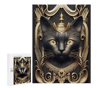 Jigsaw Puzzles for Adults500 PCS Royal Black Cat Portrait Puzzle for Adults Fun Games Wall Decoration Deal As Gifts for The Whole Family 500 PCS