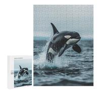 Jigsaw Puzzles for Adults500 PCS Royal Orca Whale Killer Adult Puzzles Brain Teaser Game Home Decoration Help The Brain Exercise 500 PCS