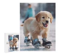 Jigsaw Puzzles for Adults500 PCS Skating Puppy Puzzle for Adults DIY Toys Staycation Kill Time Fun at Home Activities, 500 PCS