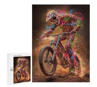 Jigsaw Puzzles for Adults500 PCS Skeleton Motocross Rider Jigsaw for Adults Brain Teaser Game Pattern Assembly Unique Birthday And Gifts 500 PCS
