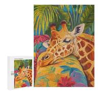 Jigsaw Puzzles for Adults500 PCS Sleeping Giraffe in Tropical Paradise Adult Jigsaw Family Game Staycation Kill Time for Birthday, Chrismas 500 PCS
