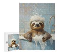 Jigsaw Puzzles for Adults500 PCS Sloth Taking A Bath Jigsaw for Adults Brain Teaser Game Pattern Assembly Unique Birthday And Gifts 500 PCS