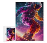 Jigsaw Puzzles for Adults500 PCS Space Snowboarding Adventure Adult Jigsaw Puzzles For Family Fun Fun Activities at Home Challenging Family Fun Game 500 PCS