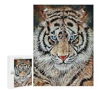 Jigsaw Puzzles for Adults500 PCS Splatter Tiger Face Jigsaw for Adults Brain Teaser Game Pattern Assembly Unique Birthday And Gifts 500 PCS