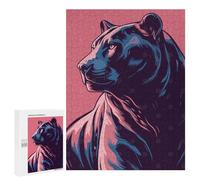 Jigsaw Puzzles for Adults500 PCS Stylized Panther Portrait Adult Puzzles Brain Teaser Game Home Decoration Help The Brain Exercise 500 PCS