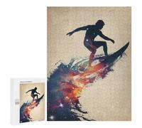 Jigsaw Puzzles for Adults500 PCS Surfing Galaxy Silhouette Adult Jigsaw Family Game Staycation Kill Time for Birthday, Chrismas 500 PCS