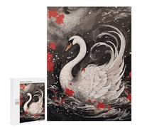 Jigsaw Puzzles for Adults500 PCS Swan Japanese Painting Puzzle for Adults DIY Toys Staycation Kill Time Fun at Home Activities, 500 PCS