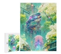 Jigsaw Puzzles for Adults500 PCS Utopian Neon Cityscape Adult Jigsaw Puzzle Hands-on Game But Fun And Humorous Stress Reduction Gifts 500 PCS