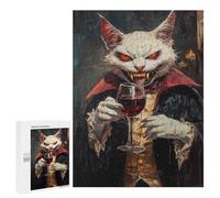Jigsaw Puzzles for Adults500 PCS Vampire Cat with Wine Glass-3 Jigsaws for Adults Puzzle Family Activities Fun Activities at Home Gifts for Friends And Family 500 PCS