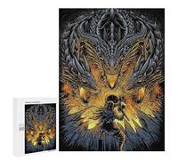 Jigsaw Puzzles for Adults500 PCS Viking Versus Three-Headed Dragon Illustration Adult Puzzles Brain Teaser Game Home Decoration Help The Brain Exercise 500 PCS