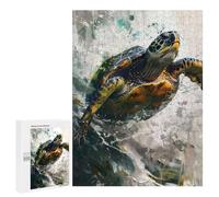 Jigsaw Puzzles for Adults500 PCS Watercolor Sea Turtle Puzzle for Adults DIY Toys Staycation Kill Time Fun at Home Activities, 500 PCS