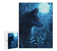 Jigsaw Puzzles for Adults500 PCS Wolf Under Moonlight Adult Jigsaw Puzzle Family Games Difficult Challenge Fun Activities at Home 500 PCS