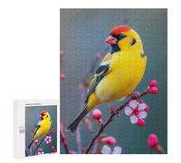Jigsaw Puzzles for Adults500 PCS Yellow Goldfinch Bird on Branch Jigsaw for Adults Family Games But Fun And Humorous Help The Brain Exercise 500 PCS
