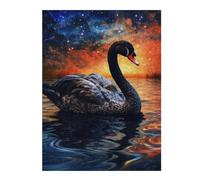 Jigsaw Puzzles for Adults52x38cm/1000pcs Black Swan on Cosmic Lake Teenagers Puzzles Brain Teaser Game Wall Art Christmas Birthday Gifts 52x38cm/1000pcs