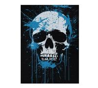 Jigsaw Puzzles for Adults52x38cm/1000pcs Blue Splash Skull Artwork Jigsaws for Adults Toy Wall Decor Staycation Kill Time Fun Activities at Home 52x38cm/1000pcs