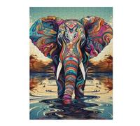 Jigsaw Puzzles for Adults52x38cm/1000pcs Colorful Elephant Reflection Adult Jigsaw Puzzle Toy Wall Decor Staycation Kill Time Unique Birthday And Xmas Gifts 52x38cm/1000pcs