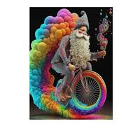 Jigsaw Puzzles for Adults52x38cm/1000pcs Colorful Fantasy Jester on A Bicycle Adult Jigsaw Puzzle Toy Wall Decor Staycation Kill Time Unique Birthday And Xmas Gifts 52x38cm/1000pcs