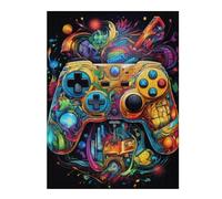 Jigsaw Puzzles for Adults52x38cm/1000pcs Colorful Gaming Controller Artwork -4 Adult Jigsaw Puzzle Toy Wall Decor Staycation Kill Time Unique Birthday And Xmas Gifts 52x38cm/1000pcs