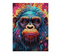 Jigsaw Puzzles for Adults52x38cm/1000pcs Colorful Monkey Portrait -4 Teenagers Puzzles Brain Teaser Game Wall Art Christmas Birthday Gifts 52x38cm/1000pcs