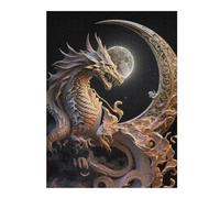 Jigsaw Puzzles for Adults52x38cm/1000pcs Dragon Moonlit Majesty -4 Jigsaws for Adults Toy Wall Decor Staycation Kill Time Fun Activities at Home 52x38cm/1000pcs