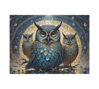 Jigsaw Puzzles for Adults52x38cm/1000pcs Enchanted Owl Trio in Mystical Forest Teenagers Puzzles Anti-Stress Toys Presents for Women Fun Activities at Home 52x38cm/1000pcs
